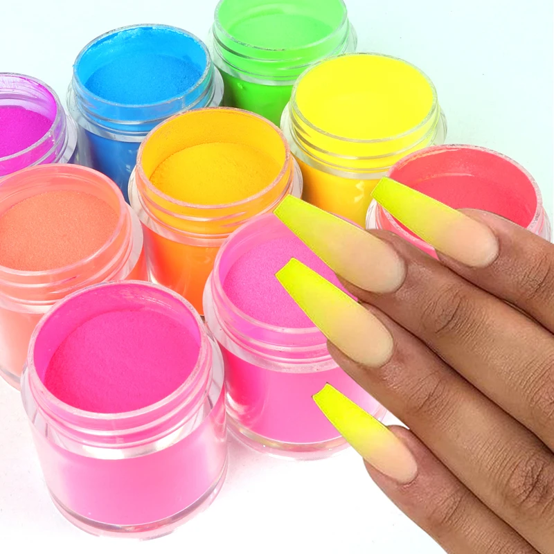 

Neon Pigment Crystal Powders For Nail Polish Nail Art Acrylic Powder, Picture shown