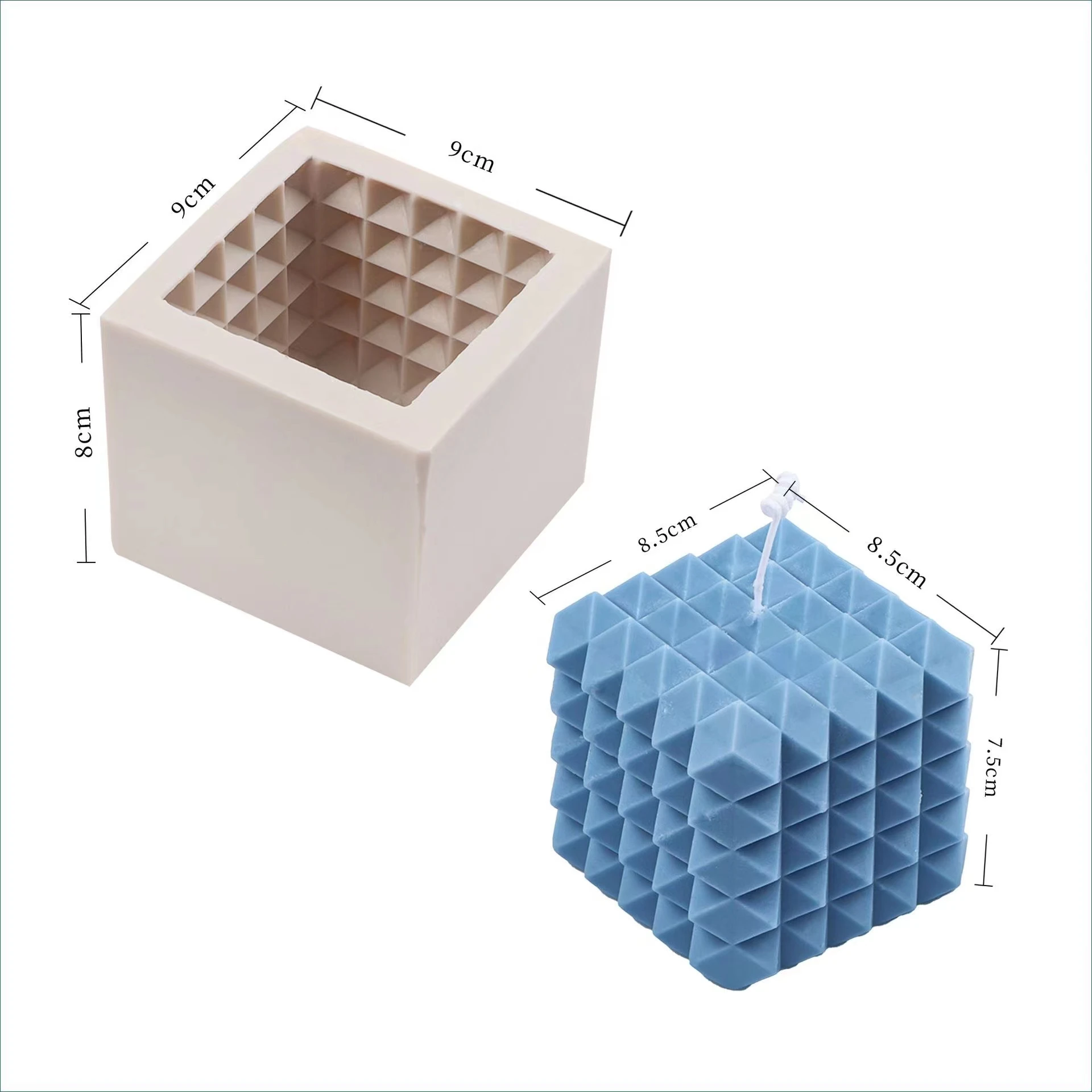 

Diamond three-dimensional candle mold DIY handmade soap silicone mold INS Rubik's cube candle mold