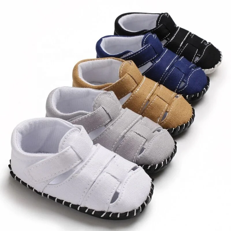 
Handmade White Infant Toddler Canvas Stylish Baby Summer Boys Sports Sandals 