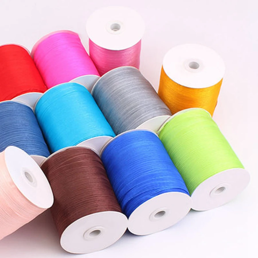 

1 CM 450 Meters/roll Chiffon Decorative Ribbons Packing Gift New Crochet Yarn, Multiple colors