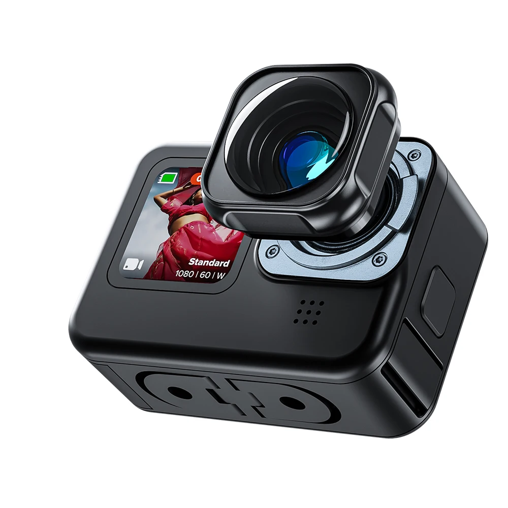 

Telesin Max lens suitable for GoPro Hero 9/10/11/12 Camera --- Aluminum Alloy frame -- Go Pro camera accessories