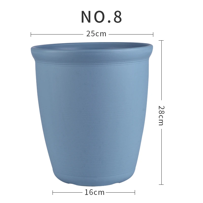 

2021 China wholesale hot sale fancy plastic flower pot tall big dark blue plant pot, Creamy white