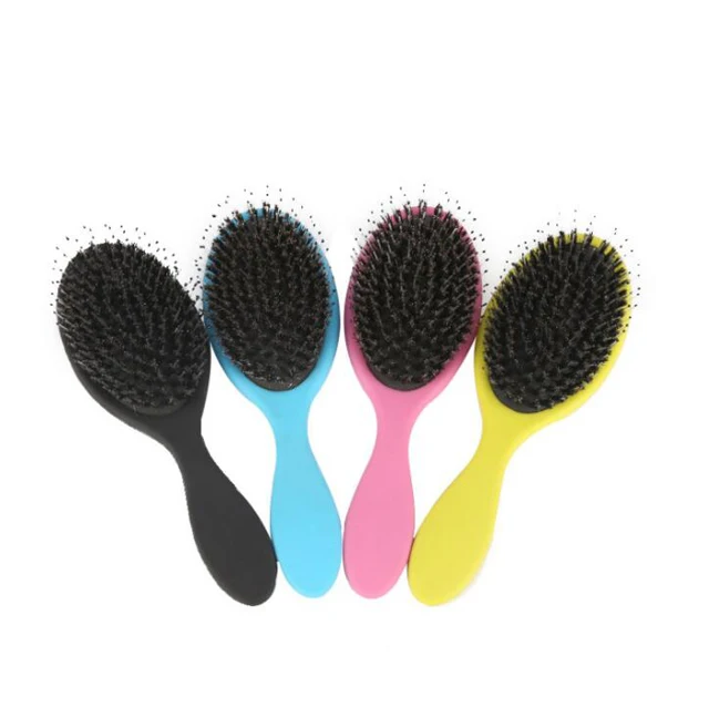 

Customize logo portable wet hair brush scalp massage comb hair brush ABS Detangling Vent teasing comb, Black, yellow, pink, blue