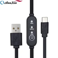 

5V-12V USB male to micro usb three-speed timer temperature control flat push button switch cable for Eye mask