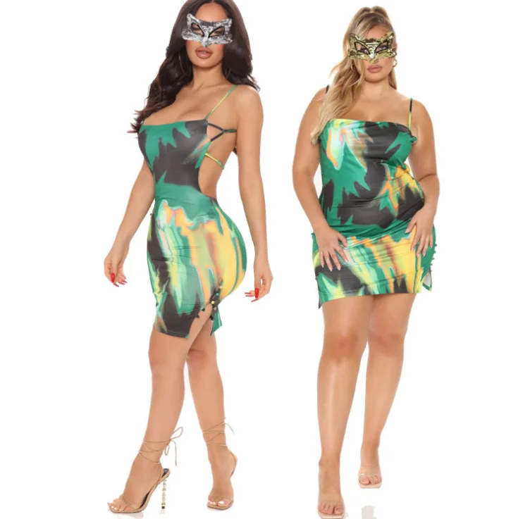 

Fashion sexy hip A-line plus skirt sleeveless suspender skirt big size woman dress 2021 spring women clothing