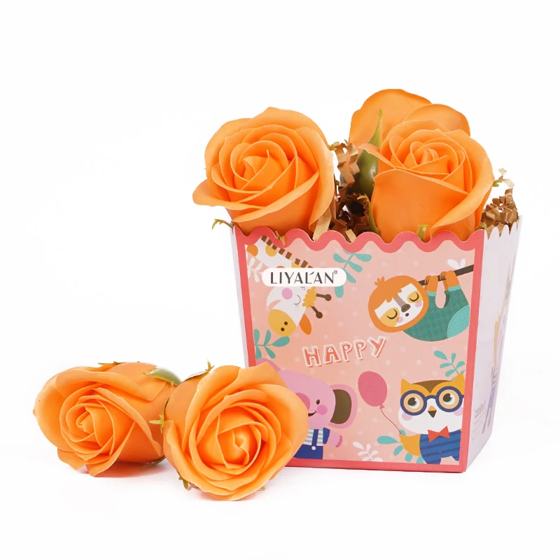 

Private Label Valentines Day Gifts Artificial Champagne Rose Bouquet Bath Soap Flowers, Customized color