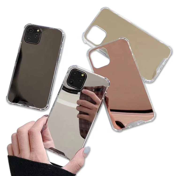 

Fashion Makeup Transparent Shockproof Plating Cover For iPhone Mirror Phone Case, Black / gold / silver / rose gold