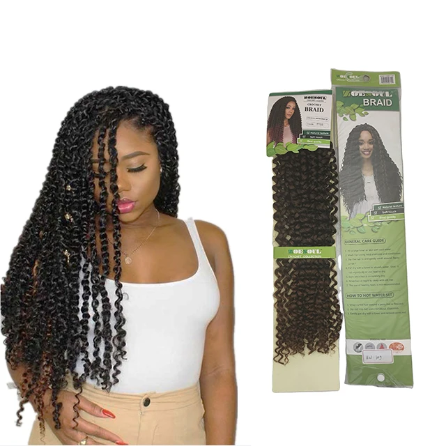 

Best Selling Synthetic Braiding Hair Extension Freetress Crochet Hair Braids 22Inch Water Wave Passion Twist Hair