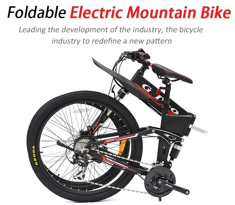 Foldable Electric Bike with GPS HiFi Music Speedometer Remote Disable Motor