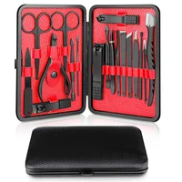 

Hot Sale 2019 Manicure Set Nail Clippers Kit 18 in 1 Grooming Kit Stainless Steel Pedicure Set, Nose Hair Scissors,Eyebrow Razor