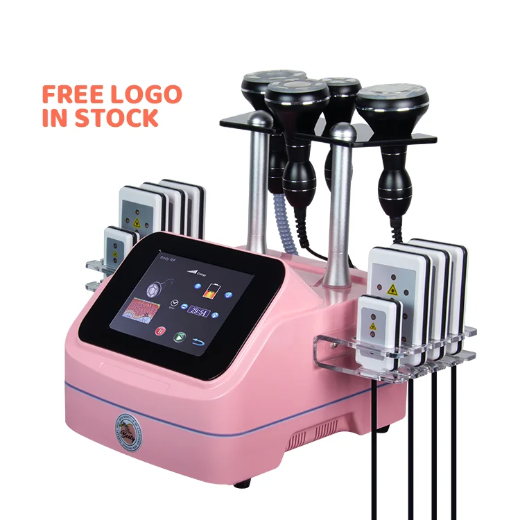 

Pink body slimming fat removal 6 in 1 40k 80k ultrasonic S shape vacuum cavitation system machine 30k