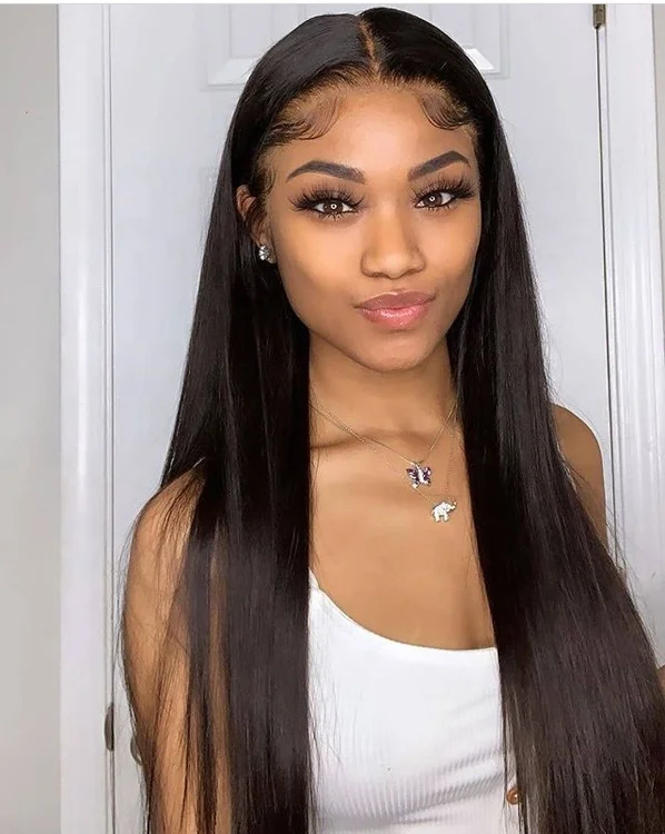 

Highknight Human Hair Lace Wig The World Best Selling Products Lace Front Wig Silky Straight Wigs