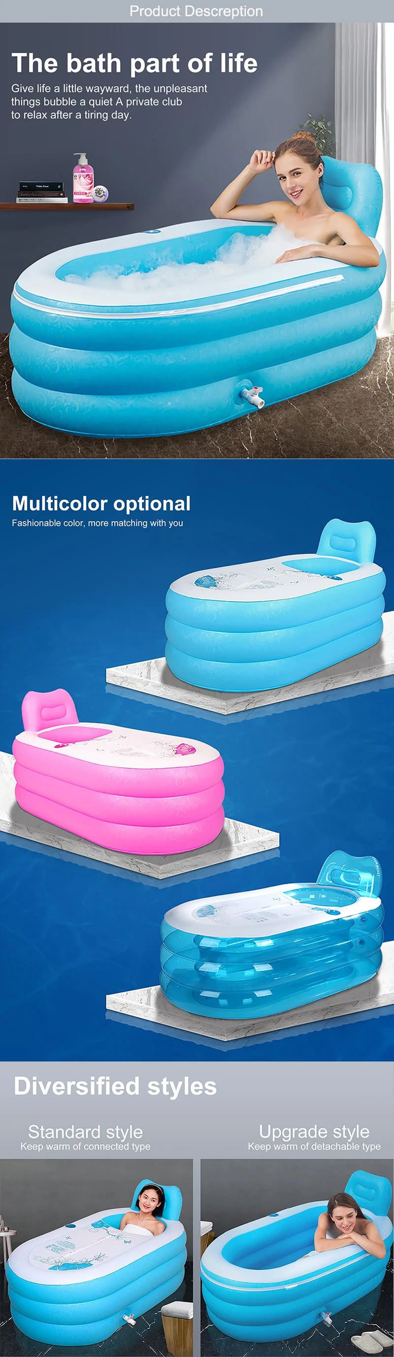 Plastic Bath Tub Inflatable Swimming Pool for Adult
