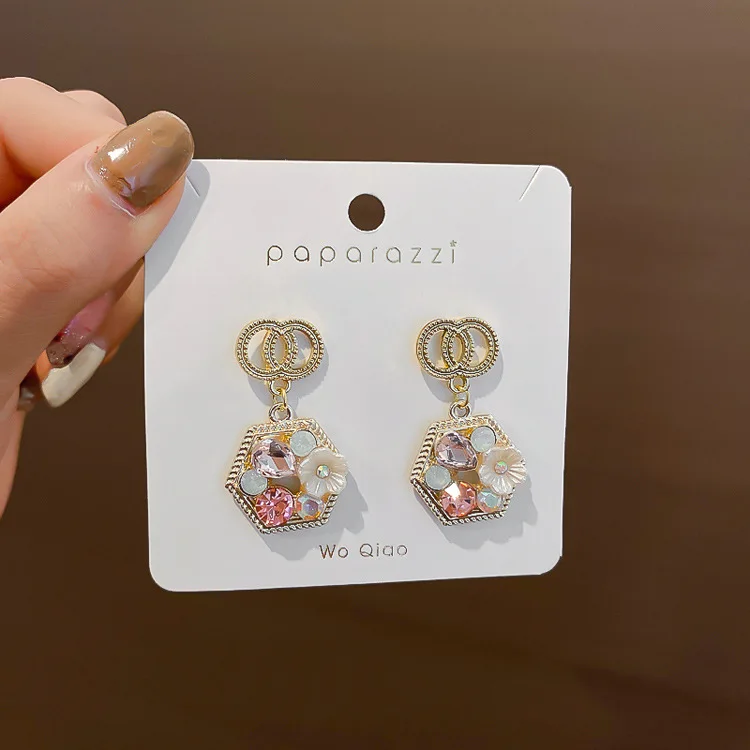 

fashion trendy pearl geometric dangle earrings