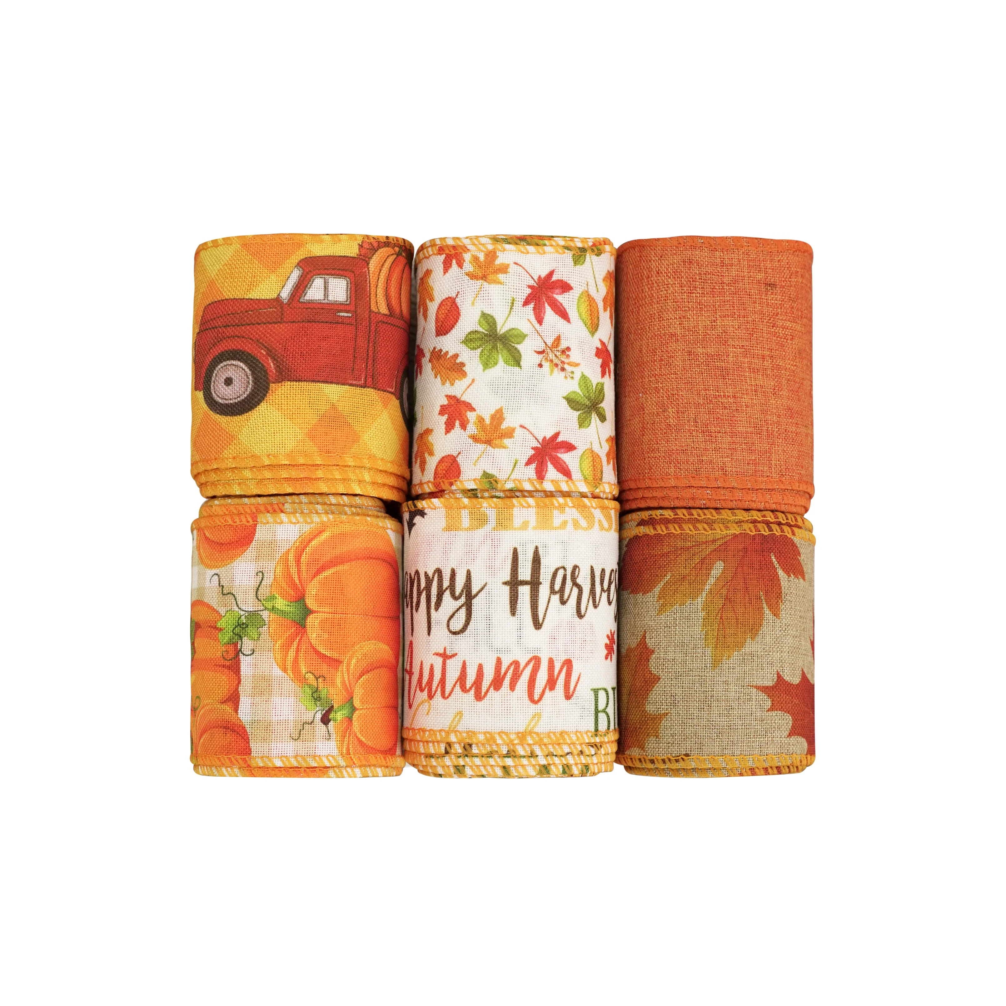 

Midi Factory Sold Stock Set Fall Wired Edge Ribbon Thanksgiving Wired Ribbon For Wreath Crafts Gift Package Holiday Decorative