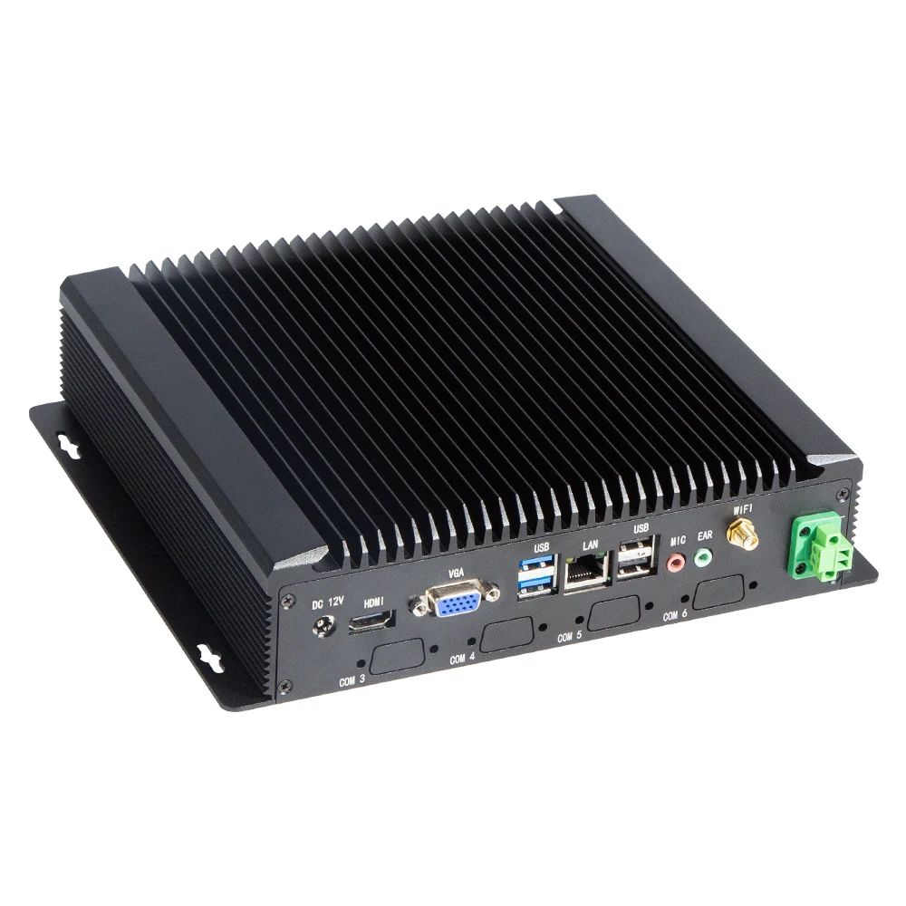 

Fast Delivery Mini Pc RS232 Industrial Computer 8 usb J1800 J1900 J4125 core I3 I7 Fanless pc support windows 7/8/10/11