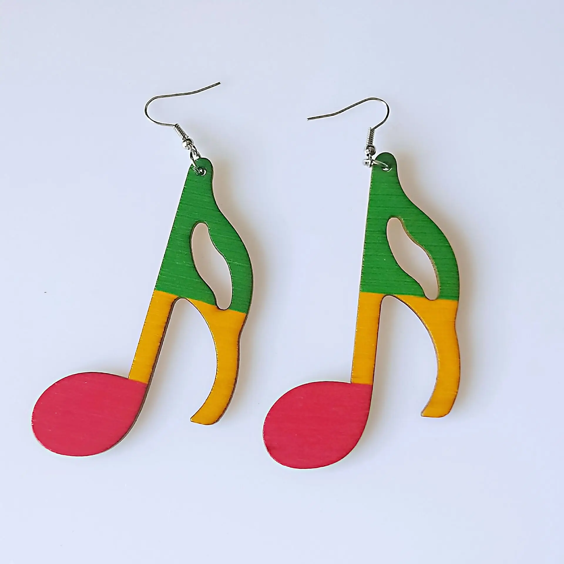 

Ins Korean Fashion 9 Pairs Multi Color Geometric Wood Music Note Earrings Colorful Love Letter Drop African Wooden Earring