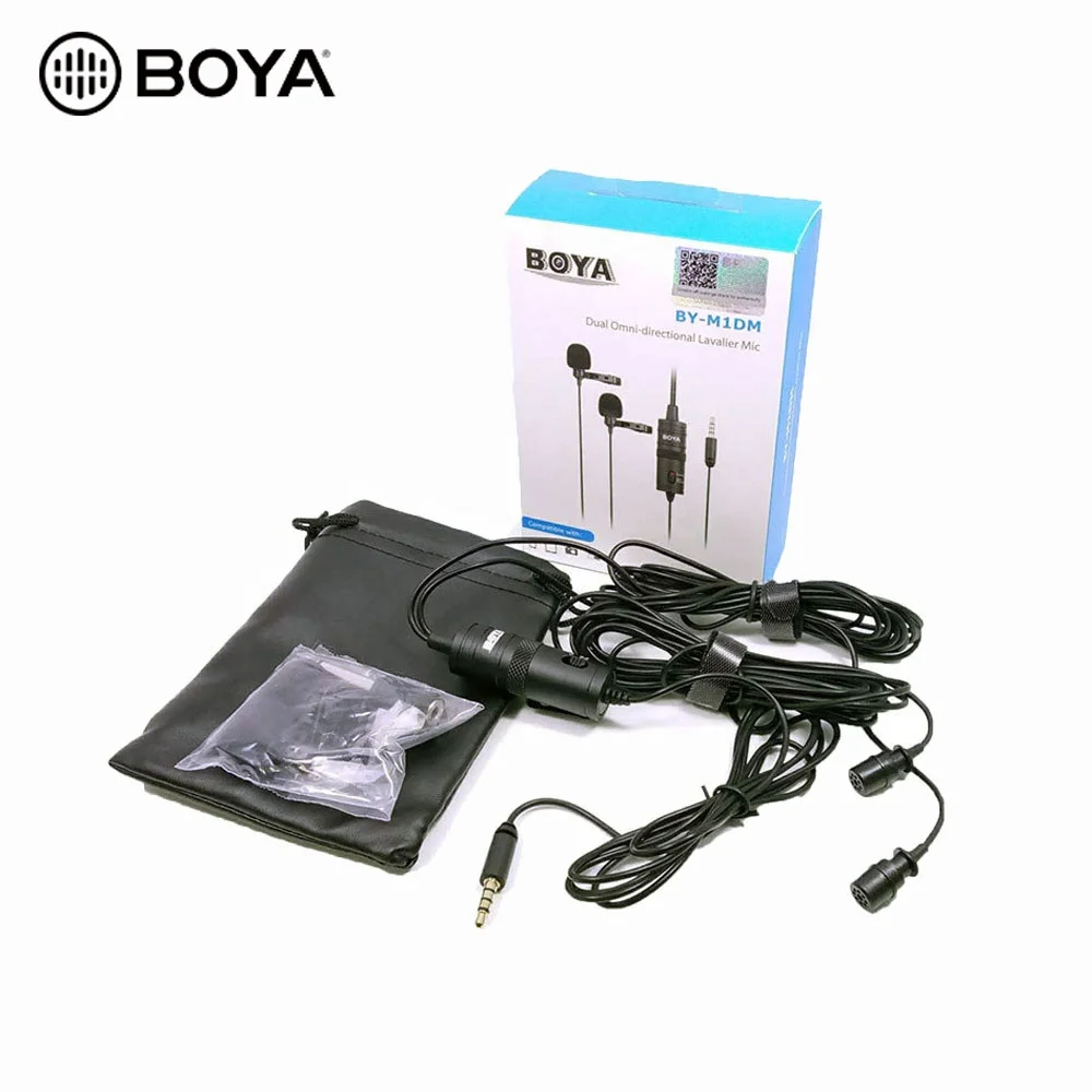 

Hot selling BOYA BY-M1DM Dual Omni-directional Lavalier Mic