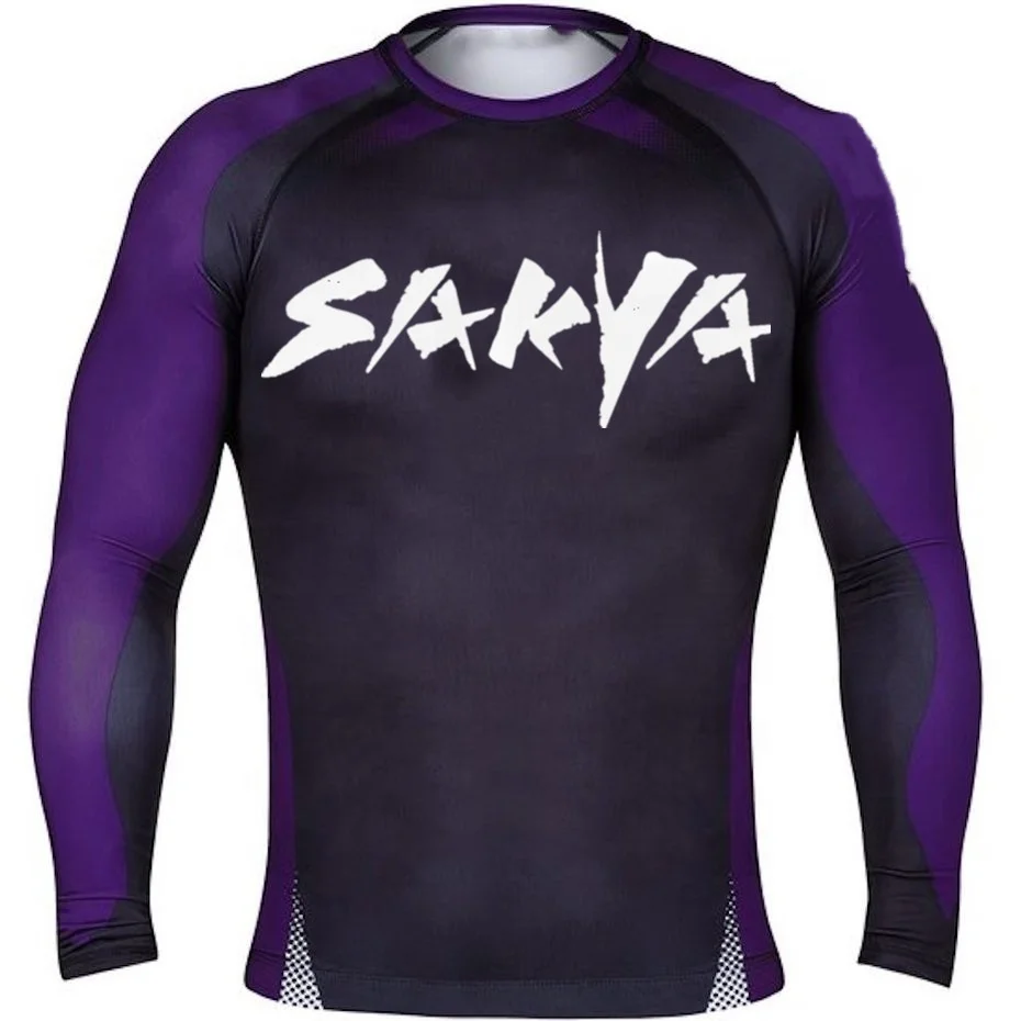 

Free Shipping Wholesale White Rash Guard Men Women MMA Compression Sublimation Fightwear Rashguard, Customized