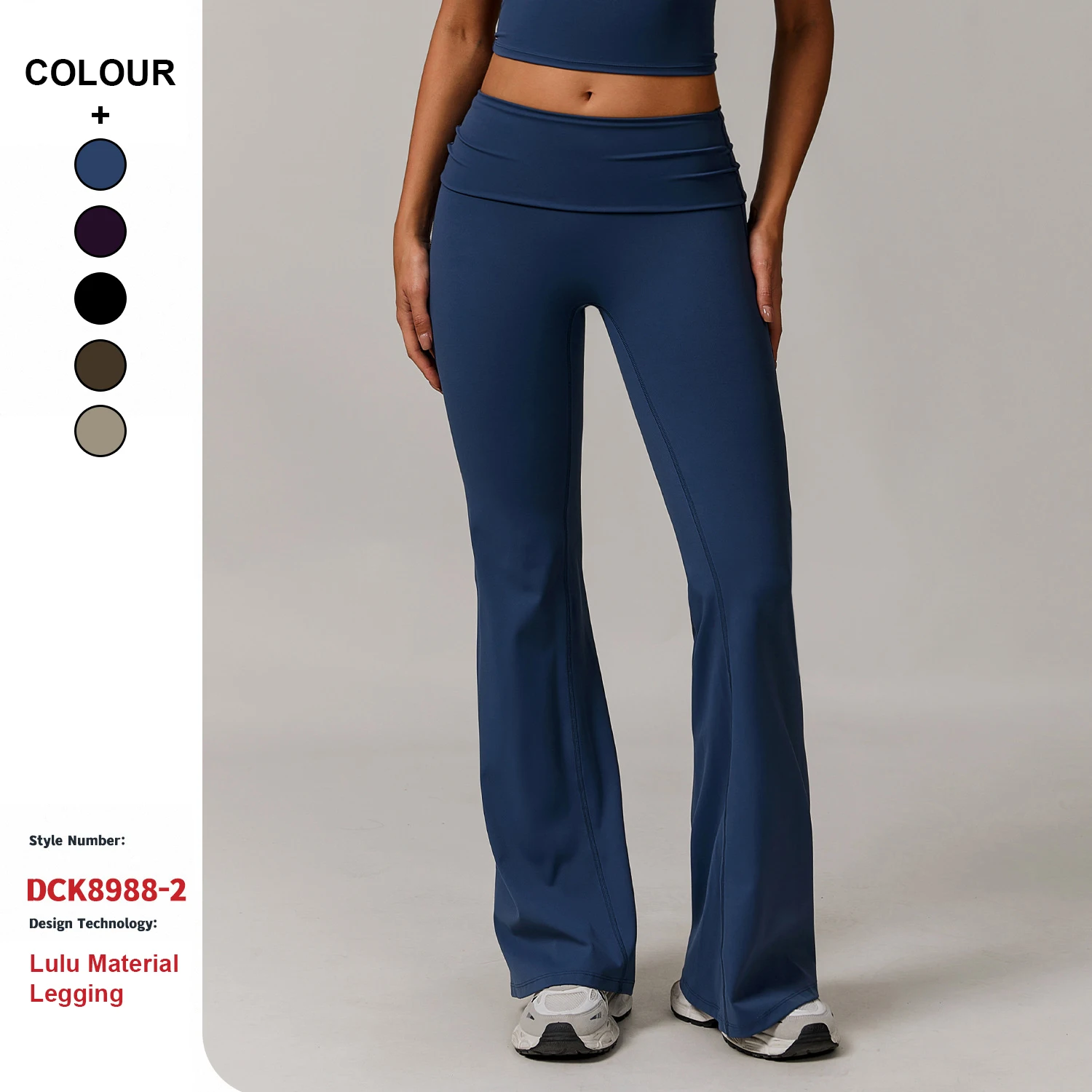 Custom High-Quality Sustainable Fabric High Waist Running Sports Yoga Pants Gym Fitness Hip-Lifting Yoga Flared Pants for Women