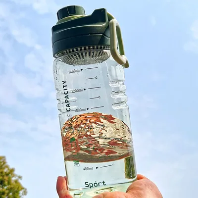 

High temperature resistant transparent plastic cup fitness water bottle portable travel space cup 1.5L large capacity sports wat, Customized color