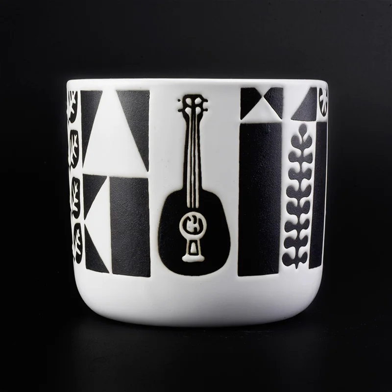 Luxury ceramic candle jars with silk printing