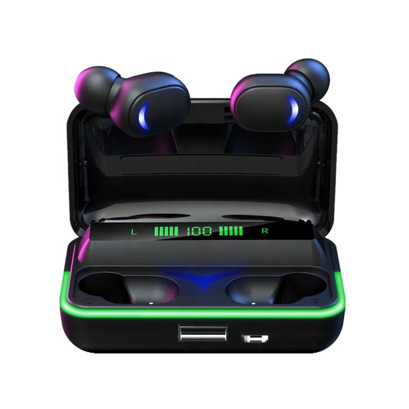 

TWS E10 Custom Waterproof Gaming Headset True Wireless Sports Earphones Mini Headphones Gamer Earbuds Power Bank Charging Box