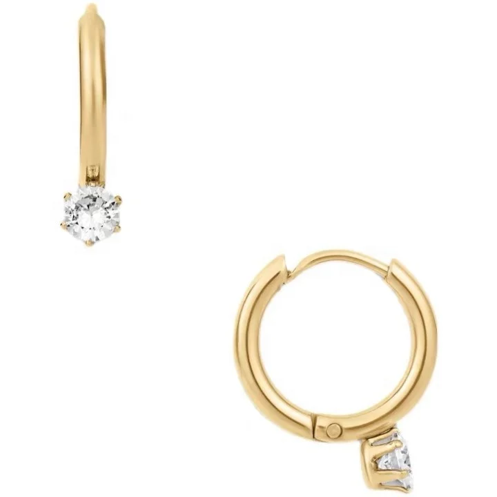 2024 Dazan New 18k Gold Plated Water Resistant Stainless Steel Unique Design 5a Cuban Round Zircon Small Earrings For Women