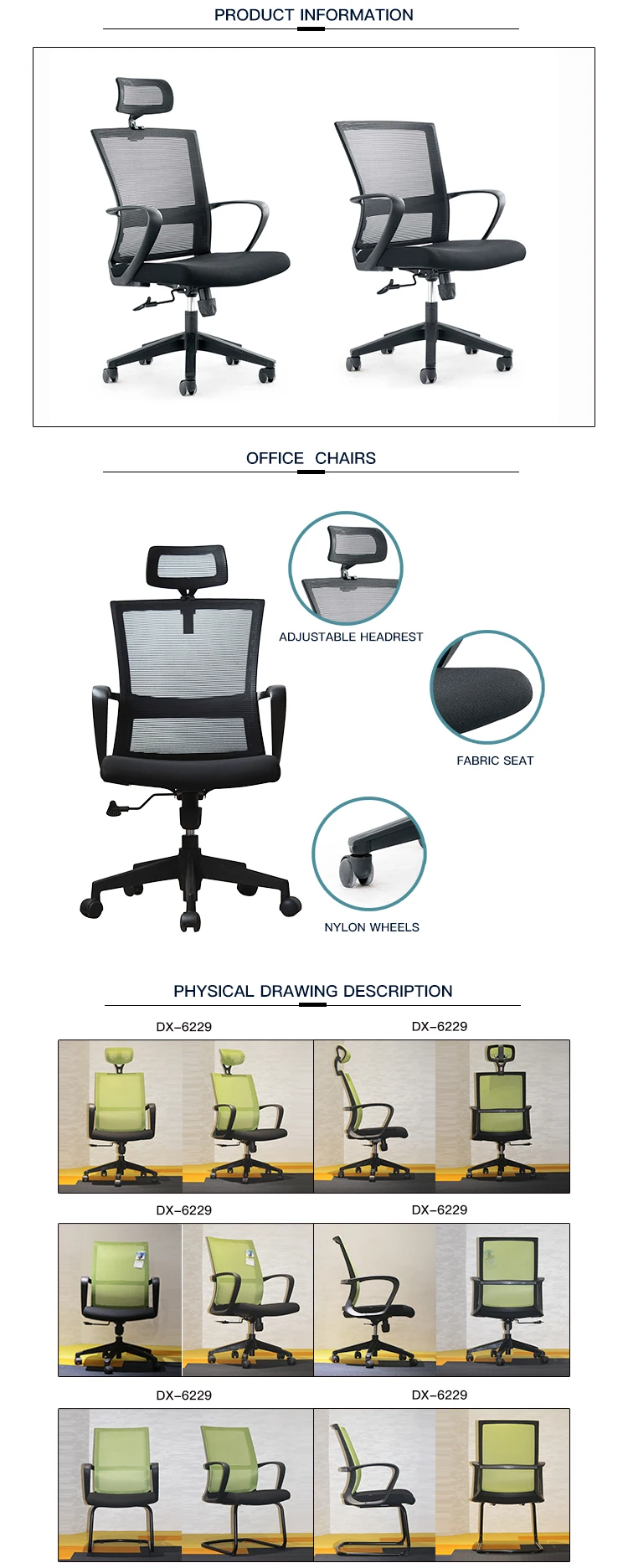 High back full mesh chair office furniture adjustable height swing manager chairs with wheels