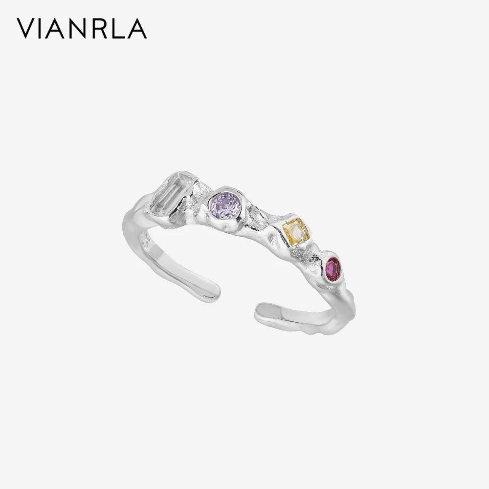 

VIANRLA 925 Sterling Silver Ring Multicolour Design Zirconia Women Ring Minimalist Style Nickle Free Laser Logo Drop Shipping