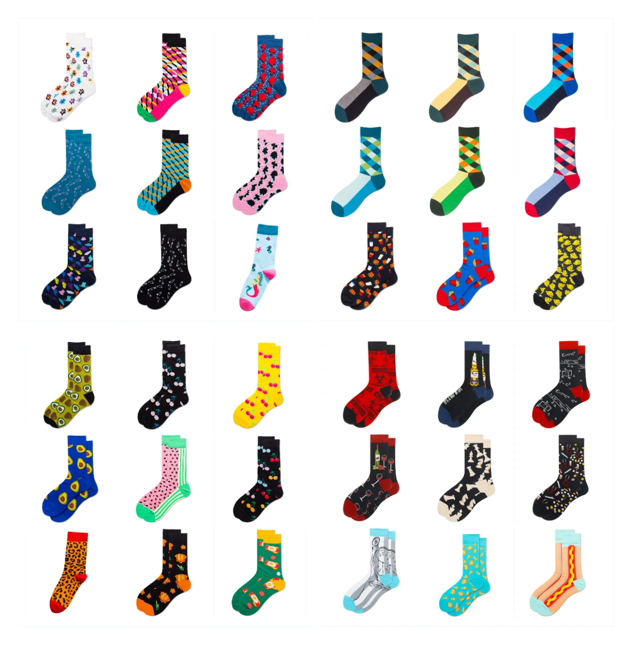 

Custom Design Made Fashion Fire Balloon Men Cotton happy socks