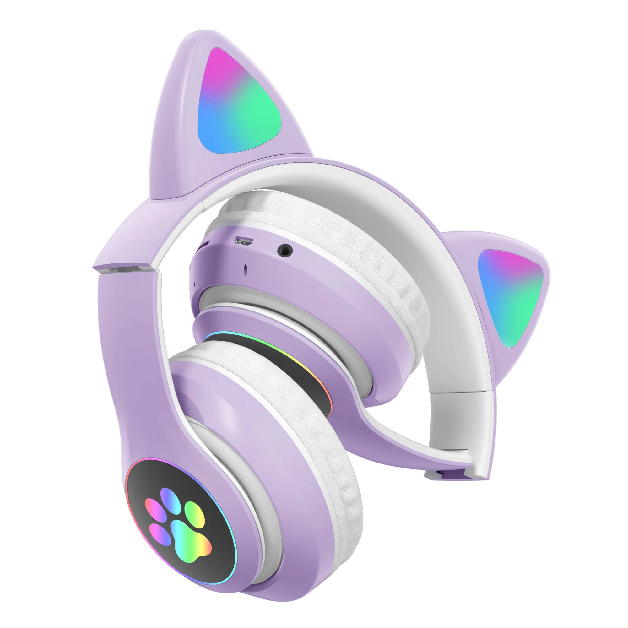 

promotion gift cute BT v5.0 LED light stereo headset wireless earphone gamers 2021