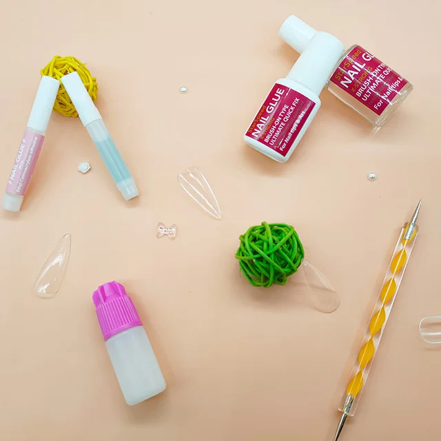 

Nail Supplies Wholesale Custom Press On Nail Glue With Brush On Super Strong Nail False Glue