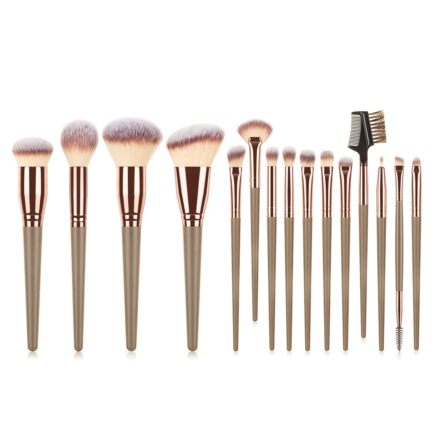 

2021 yihuale 15 Pcs Makeup Brushes Set Professional Cosmetic Brushes with Face Eye Shadow Foundation Lip Liquid Blending Brush