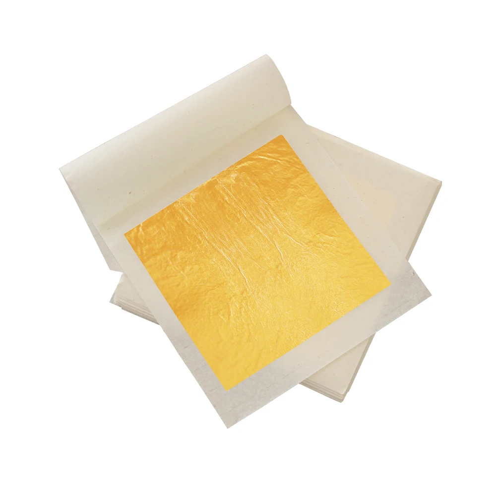 

8*8cm Kinno Hot Sale masque a la feuille dor 24k Gold Foil for Hand Care and Face Care Facial Mask Gold Face Sheets