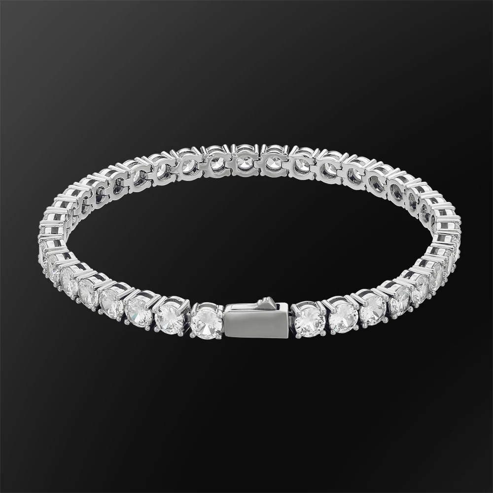 

KRKC Drop Shipping 3-5mm Gold Cubic Zirconia Tennis Chain Bracelet Jewelry Men Women Iced Out Diamond CZ Tennis Bracelet