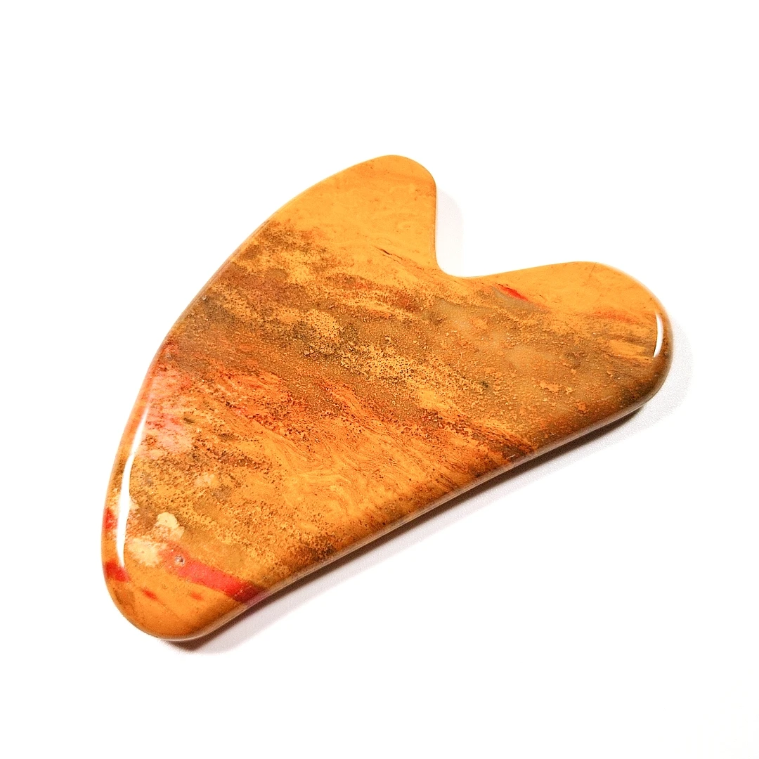 

high quality 100% natural double anti aging therapy mookaite jasper guasha heart tools for face massage