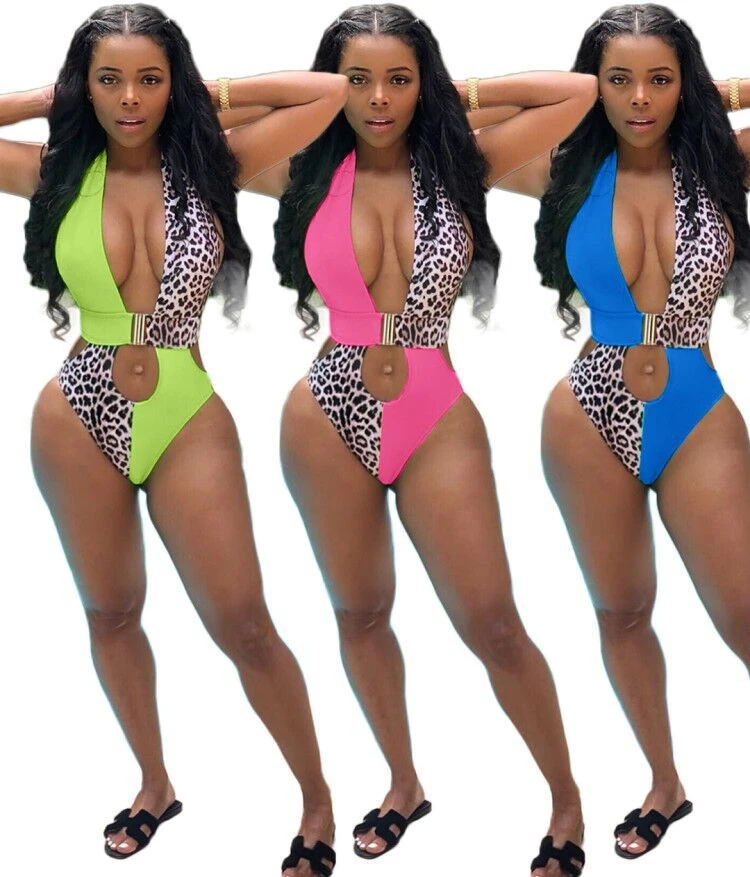 

Summer Sexy Backless Printed Plus Size Womens One Piece Swimwear Swimsuit Women Swimsuit, 3 colors