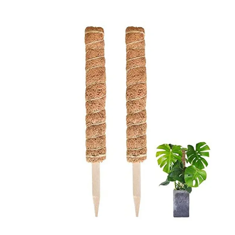 

D102 Plant bousai Support Pole Coir Fiber Moss Sticks prolongable Plant Support Extension Climbing Coconut Totem Poles, Brown