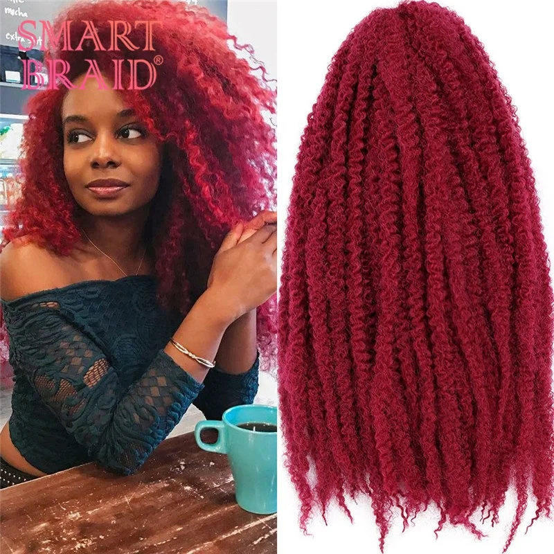 

Ombre Marley Twist Hair Soft Synthetic Crochet Braids Hair Extensions Bulk Synthetic Braiding Hair Afro Kinky Marley Braids