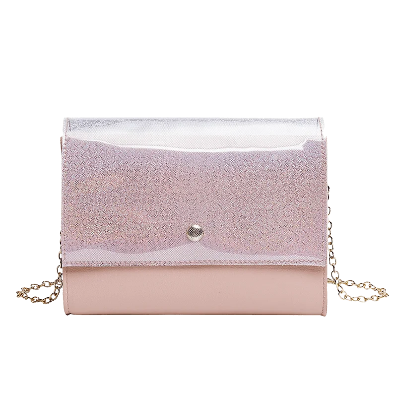 

Chain shoulder crossbody evening handbags pu leather luxury chain strap small sequin shiny shoulder bag, 5 colors