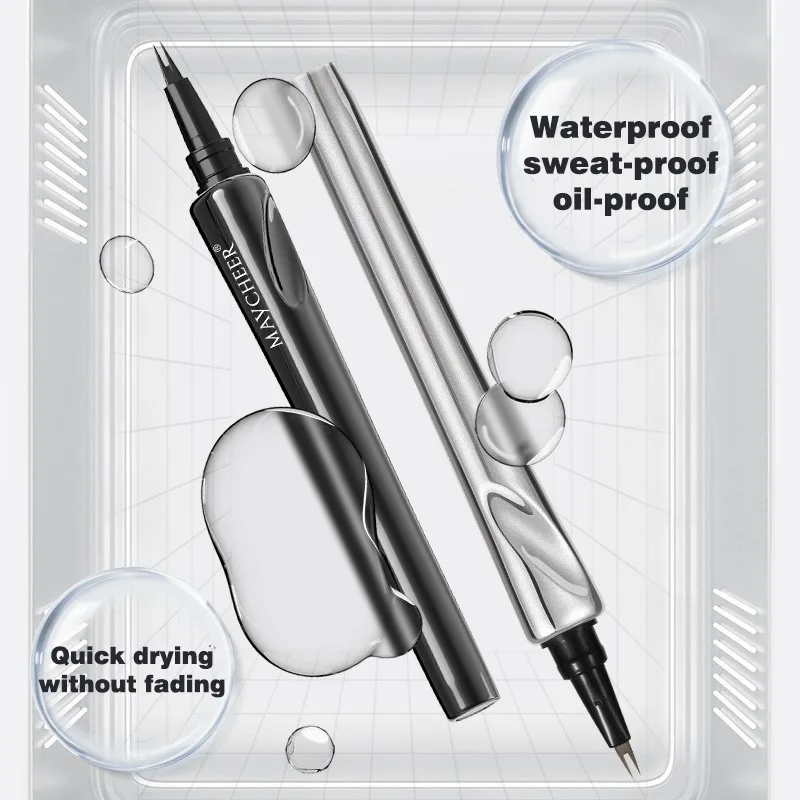 MAYCHEER Easy to Wear 2 Head Fork Liquid Eyebrow Pencil Black Brown Color Natural Waterproof Eyebrow Makeup Pen