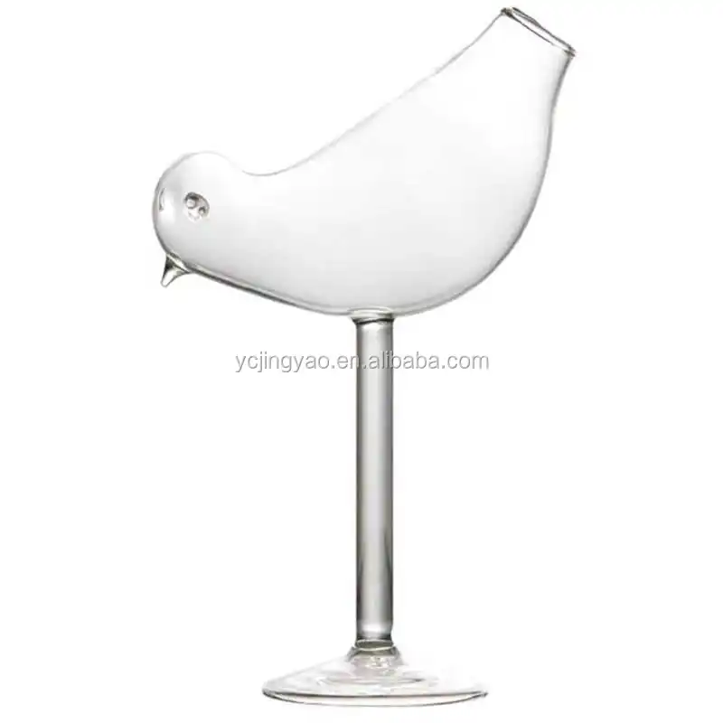 

150Ml Creative Bird Shape Cocktail Goblet Glass Personality Molecular Smoked Modelling Glass Fantasy Wine Goblet, Clear transparent