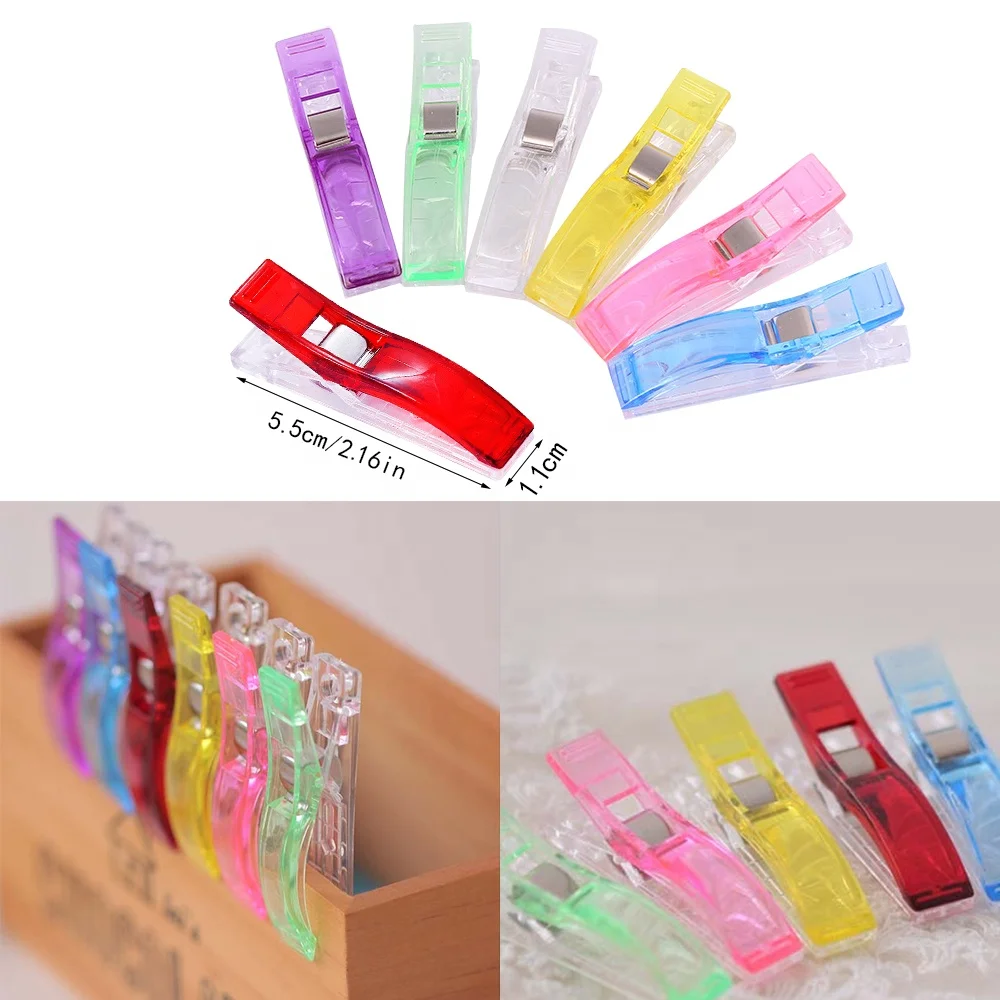 
RTS Fabric Binding Wonder Sewing Clips Long Plastic Clips Binder Clips 