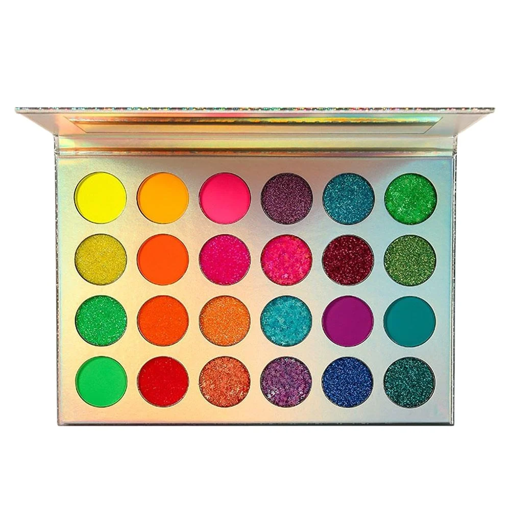 

OEM 24 Colors Glow Eyeshadow Stage Clubbing Neon Makeup Kit In Blacklight UV Glow In The Dark Fluorescent Eye Shadows, Multi-colored