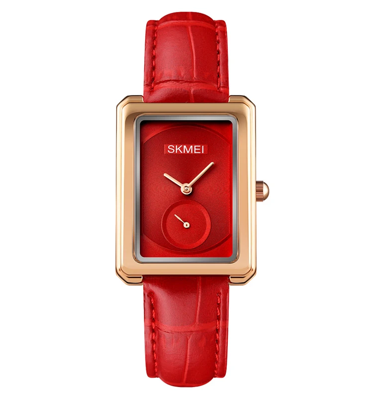 

Skmei 1691 ladies classic bracelet square face quartz watches female genuine leather strap wristwatches women