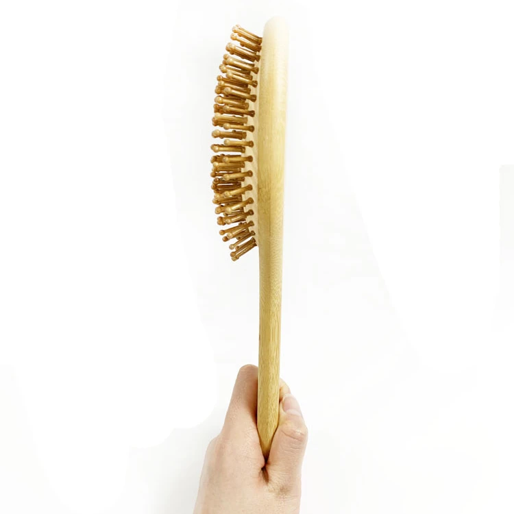 

Wooden comb with customizable logo badge made of wooden bamboo, Burlywood