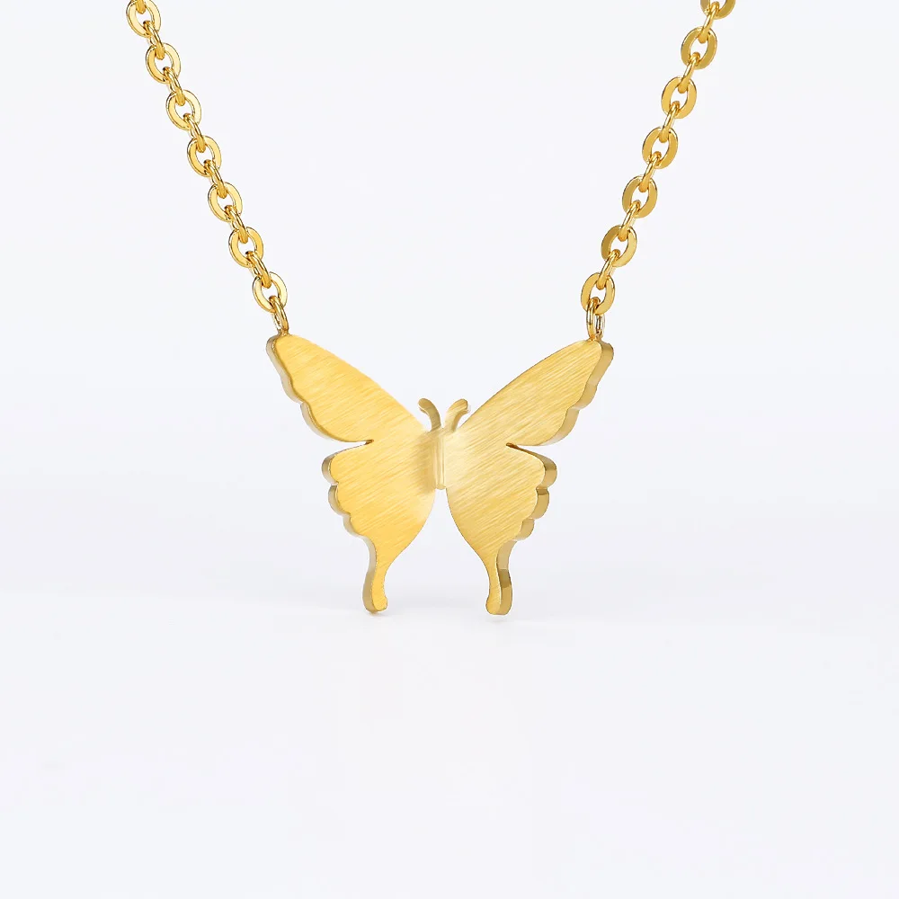 

New Design Instagram Pendant Butterfly Necklace Wedding Party Sterling Stainless Steel 18k Gold Filled Necklace Jewelry