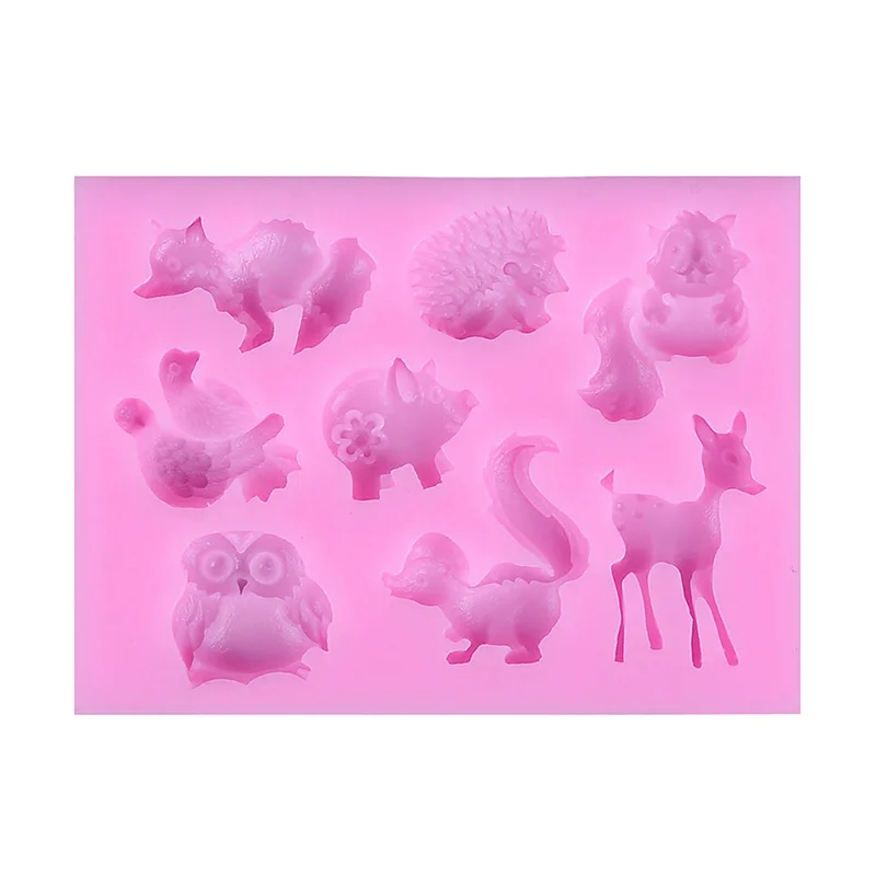 

Animal Deer Owl Squirrel Pig Shaped Chocolate Pastry Baking Mold Fondant Silicone Mold Craft Cake Decorating Tools mold