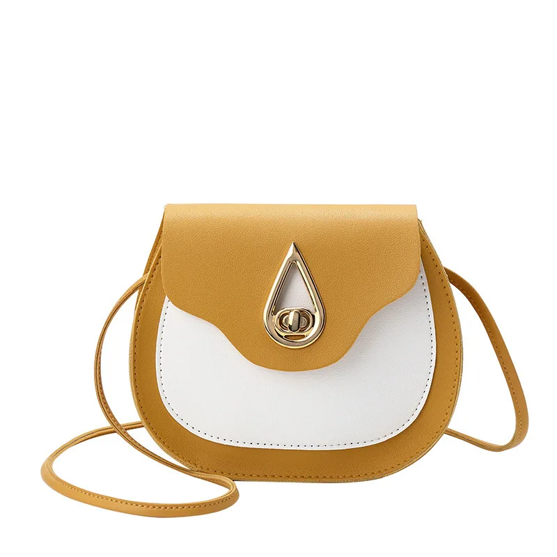 

Ladies oval one-shoulder small square bag personalized water drop lock cross-body mobile phone bag, As the picture